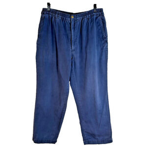 Haband Ice House Navy Flannel Lined Slacks Elastic Waist Grunge Steampunk edgy S